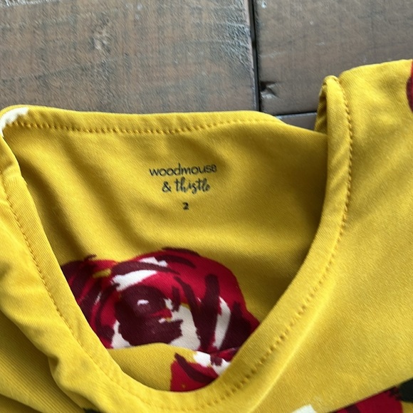 Wood mouse and thistle mustard rose dress - Picture 4 of 6